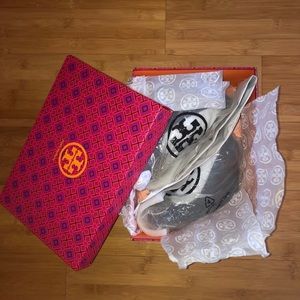 Tory Burch Brown Suede Wood Wedge 39.5